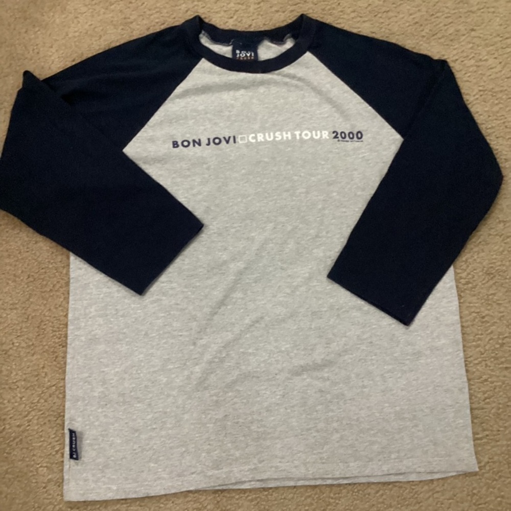 Vintage Jon Bon Jovi 2000 Crush Concert Tour 3/4 Sleeve XL Shirt